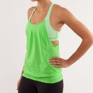 Lululemon Practice Freely Tank in Frond Green Built In Sports Bra Tank Top Shirt